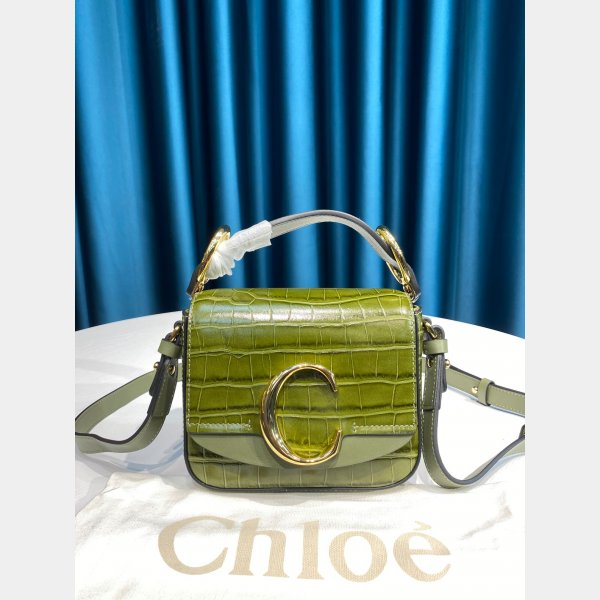 Designer Chloé Luxury 6030 C Bag In Embossed Croco Effect